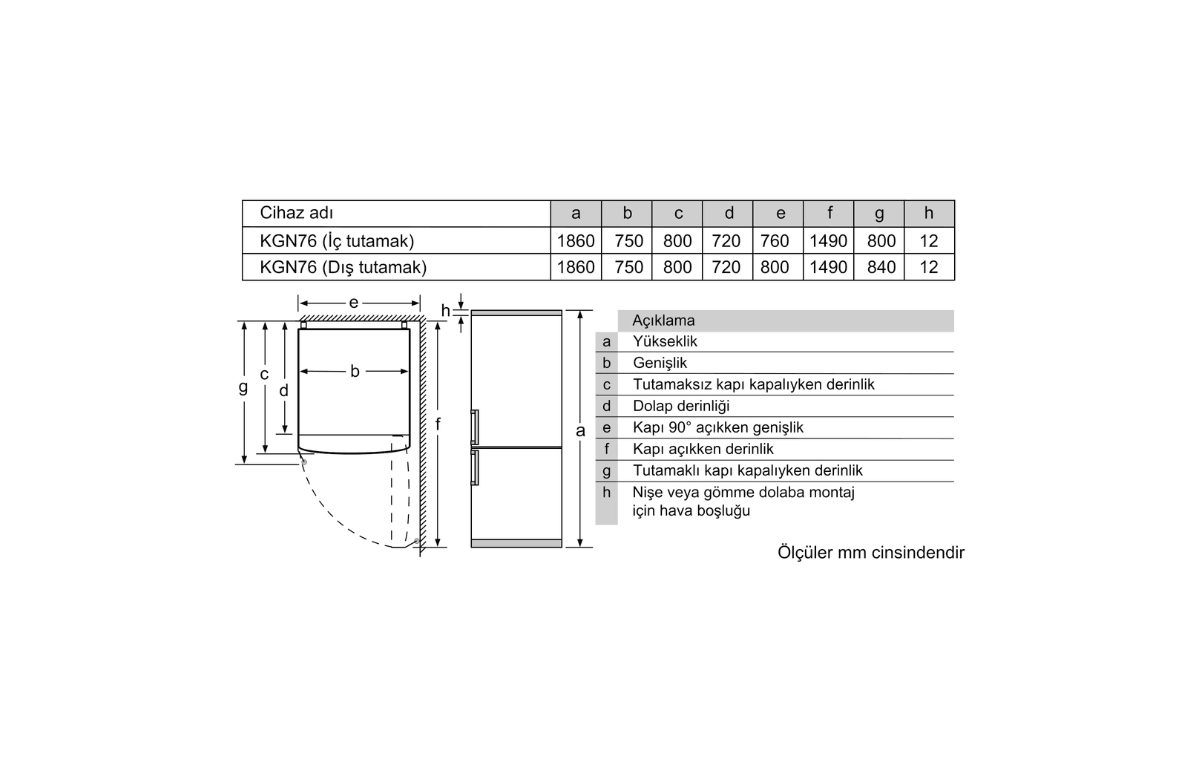 Kombi No Frost Buzdolabı - Profilo BD3076WECN