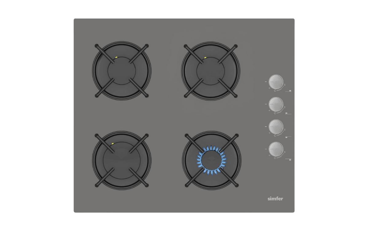 Simfer 3538 4G 60Cm Ank. Gri Cam Ocak, Emaye Izgara