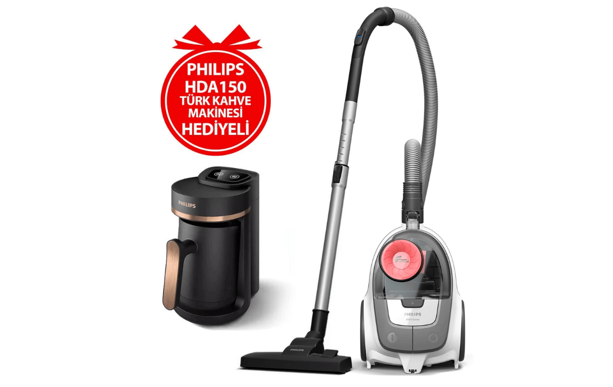 Toz Torbasız Süpürge + Türk Kahve Makinesi Hediyeli - XB2142/09 & HDA150/01