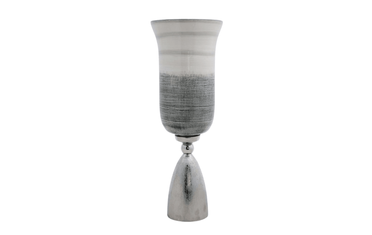 Hanzade Konsept Sage Cam Metal Vazo Büyük 14.5x14.5 Cm - AK.IX0318