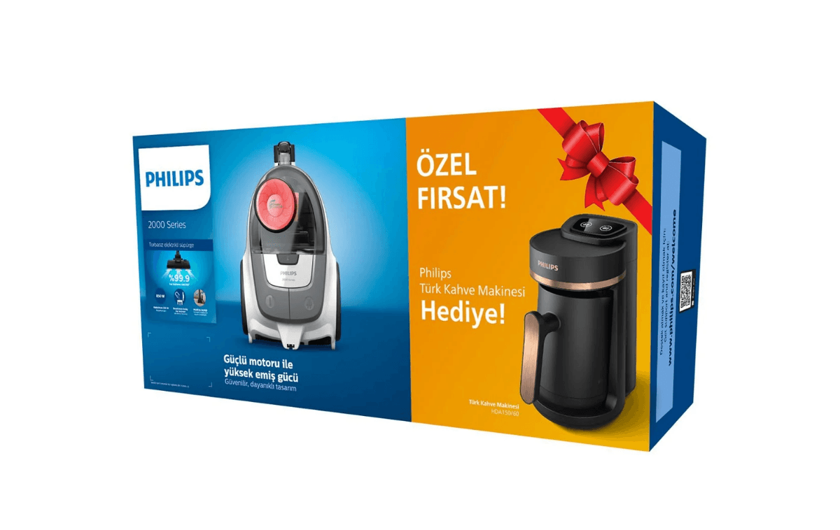 Toz Torbasız Süpürge + Türk Kahve Makinesi Hediyeli - XB2142/09 & HDA150/01