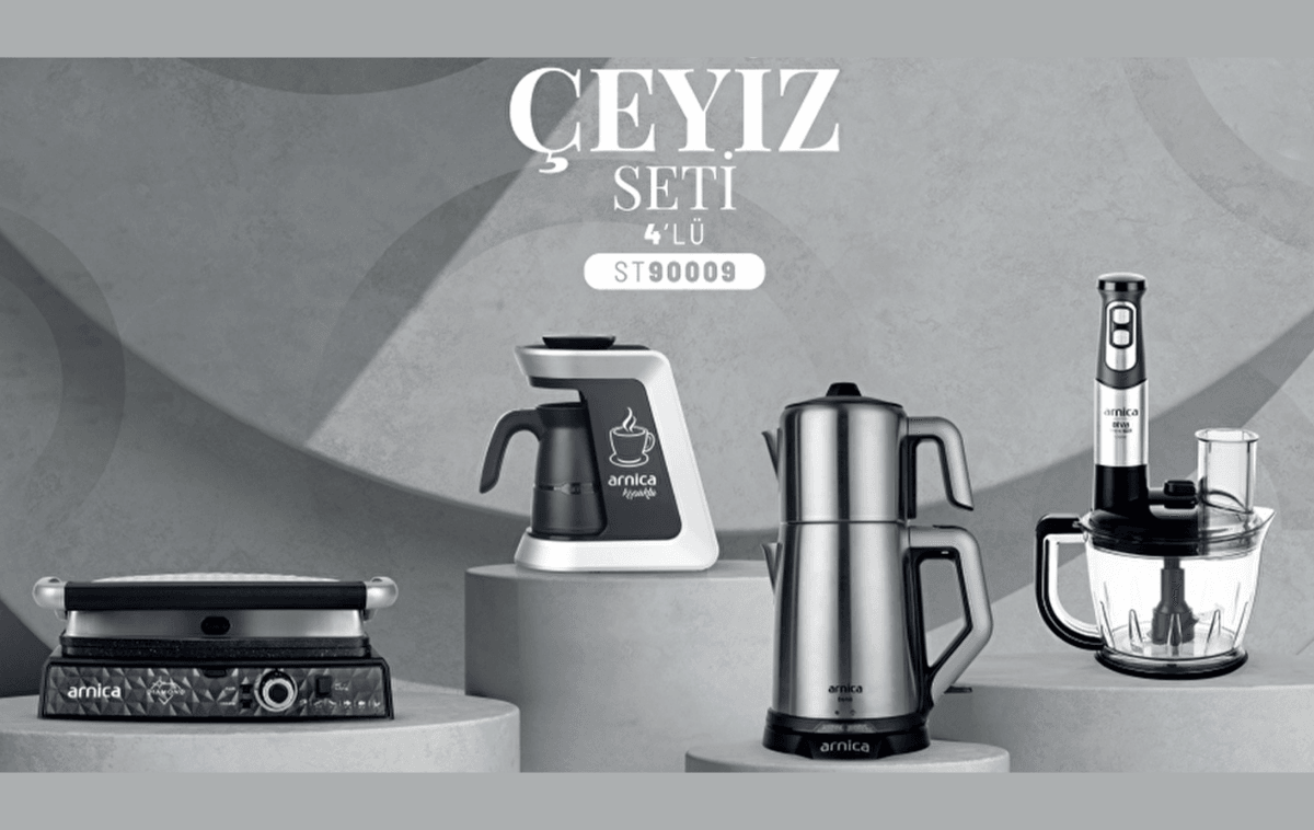 Inox Dörtlü Elektrikli Çeyiz Seti - Arnica ST90009