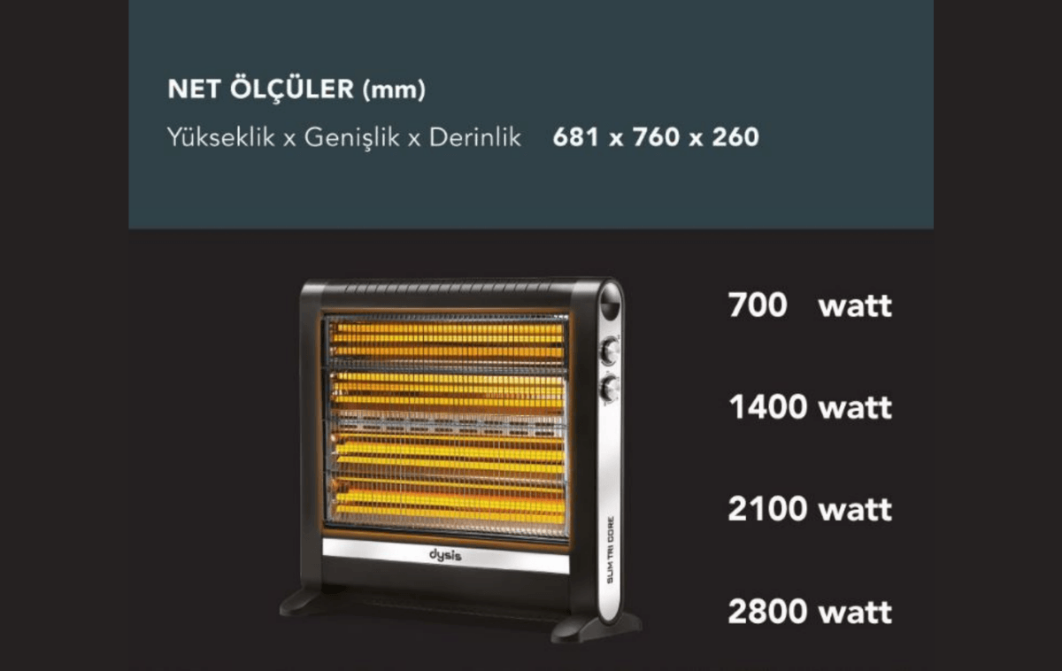 Slim DK-7459 2500 W Infrared Isıtıcı