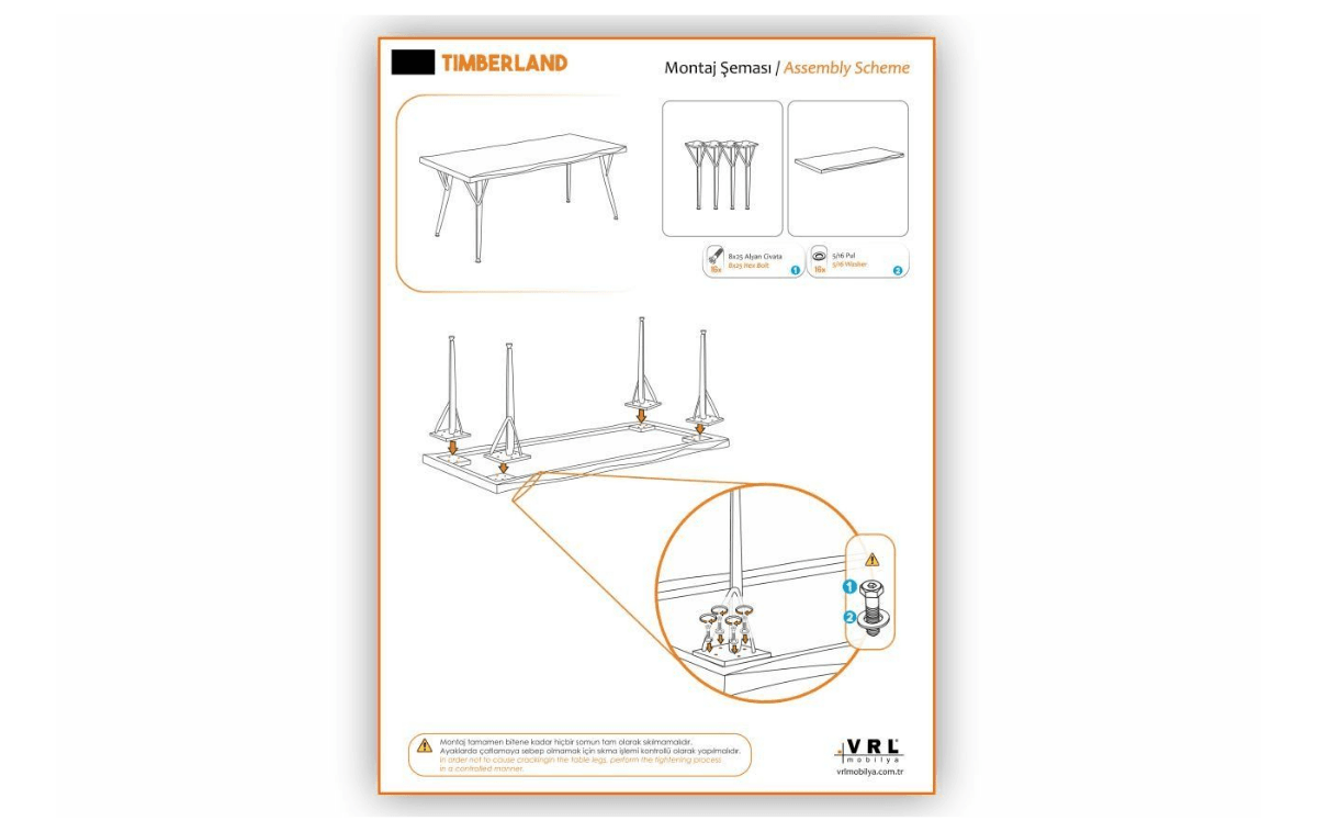 Vrl Timberland Masa Lina Sandalye Takımı