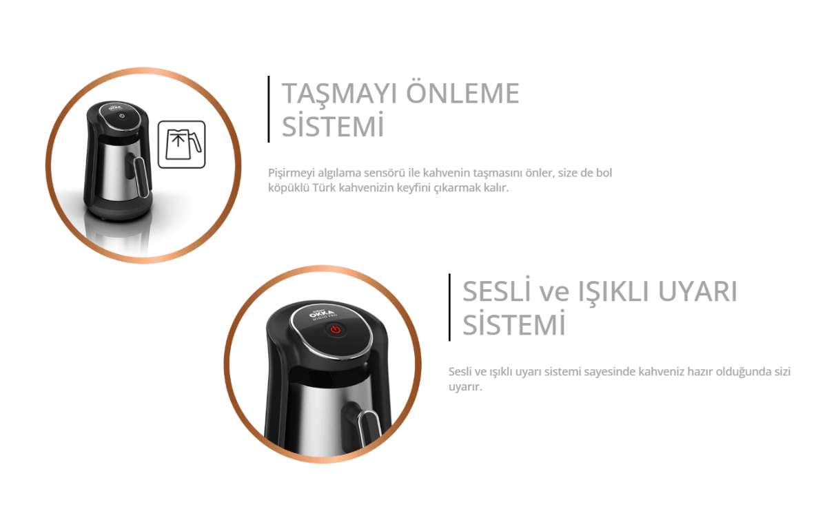 Türk Kahvesi Makinesi - Arzum OK0010 Okka Minio Pro Bakır