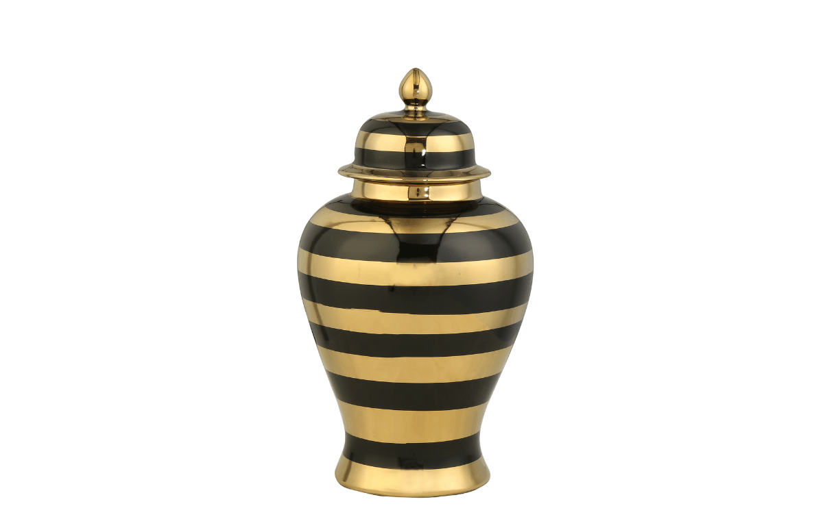 Hanzade Konsept Gold Siyah Vazo Küçük 12x19x32 Cm - AK.WLT0614