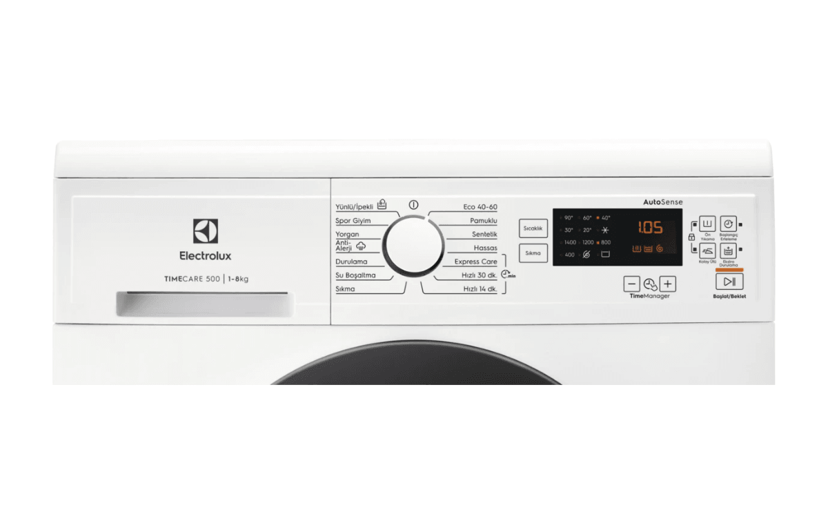 Electrolux Ew2Fn448St Timecare 500 Timemanager Fonksiyonlu Çamaşır Makinesi, 8 Kg