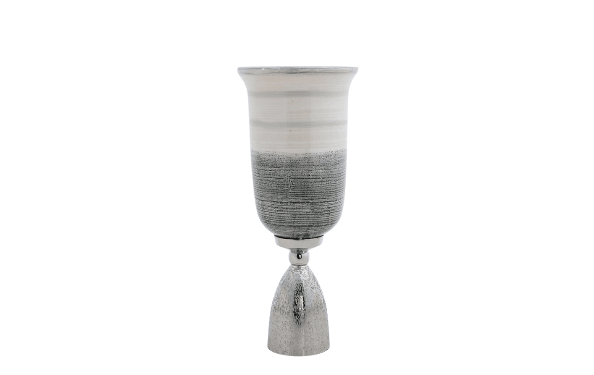 Hanzade Konsept Sage Cam Metal Vazo Küçük 14.5x14.5 Cm - AK.IX0317