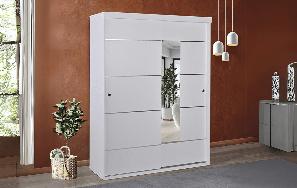 Eco Sürgülü Beyaz Dolap 160 cm - AHM