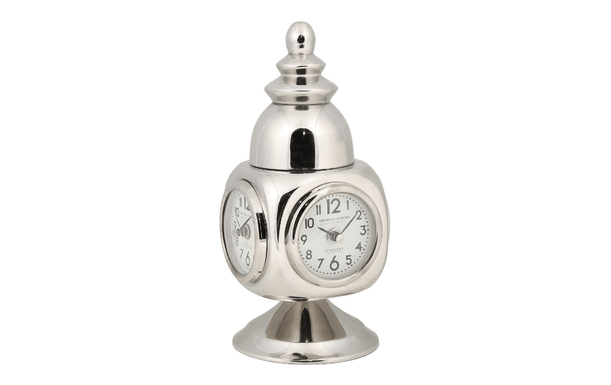 Hanzade Konsept Silver Metal Küp Saat 12x12x26 Cm - AK.IV0304