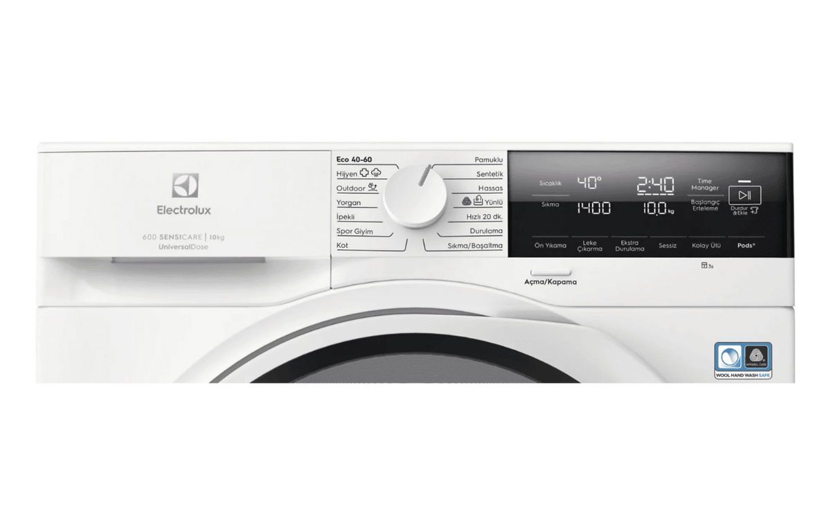 Electrolux Ew6F3414Ut 600 Serisi Sensicare 10 Kg 1400 Devir Universaldose Çamaşır Makinesi