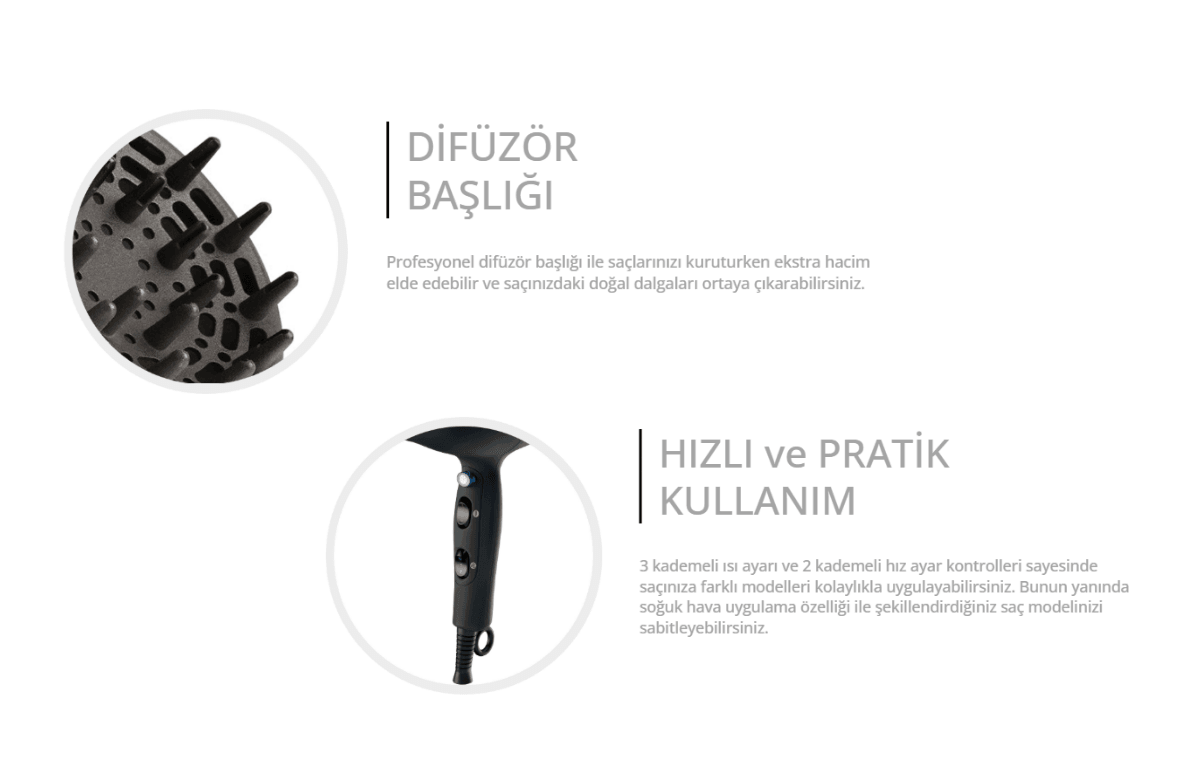 İyonlu Saç Kurutma Makinesi - Arzum AR5003 Profesyonel 2200W