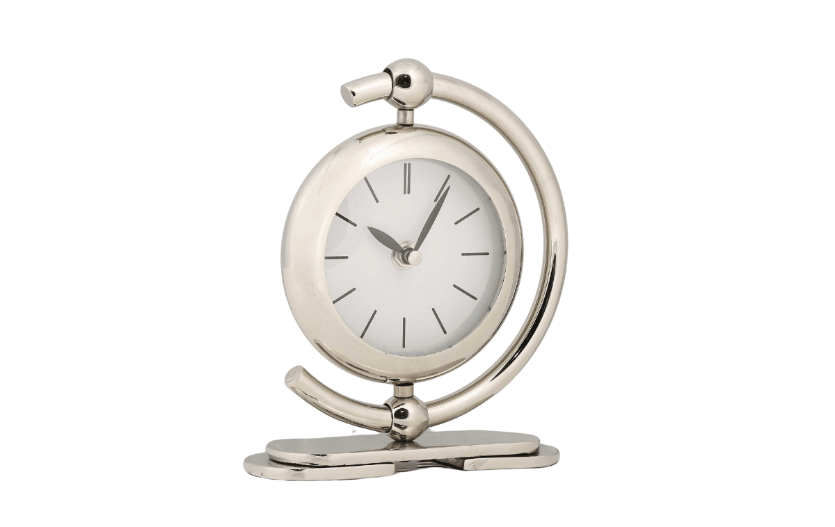 Hanzade Konsept Silver Metal Hilal Saat 5x15x18 Cm - AK.IV0300