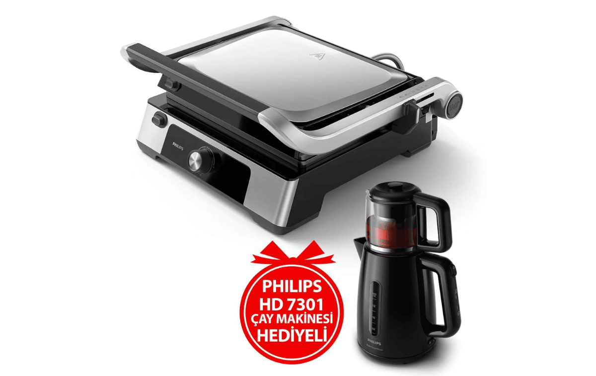 Izgara ve Tost Makinesi + Çay Makinesi Hediyeli - Philips Bxa0057/00 (Hd6301/90+Hd7301/00)