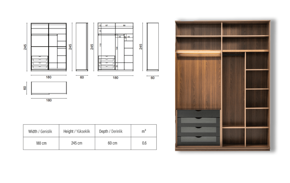 Nm Selecta Sürgülü(180 Cm)