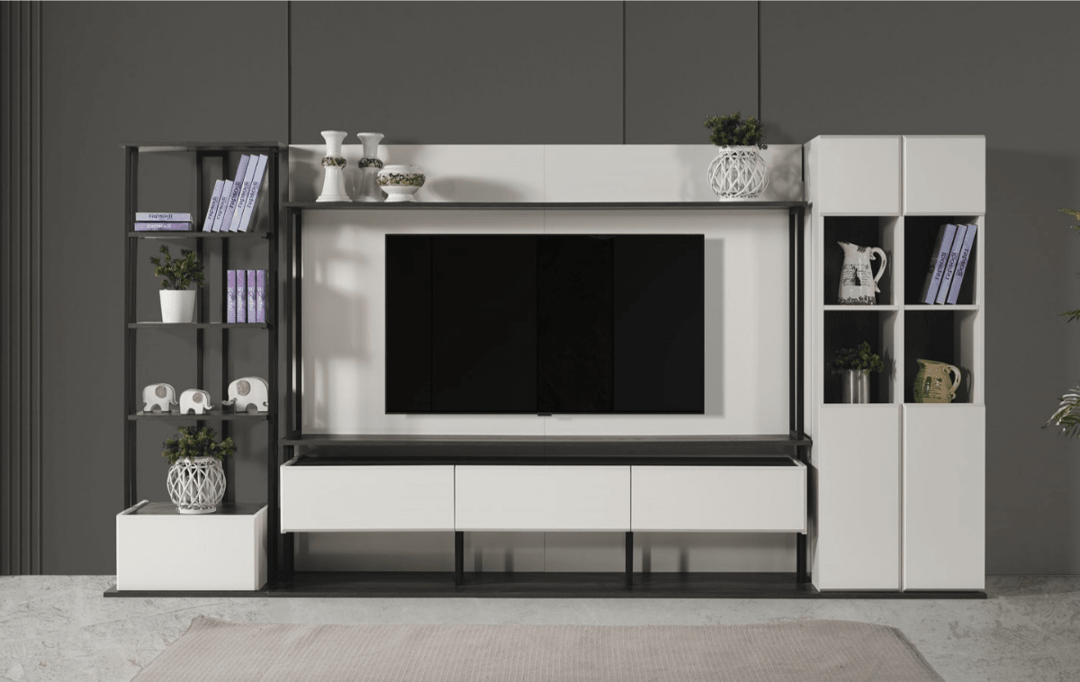 Bonita Duvar TV Ünitesi Kitaplık Modülü - RM