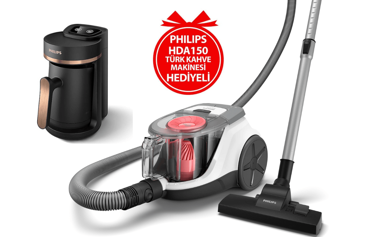 Toz Torbasız Süpürge + Türk Kahve Makinesi Hediyeli - XB2142/09 & HDA150/01