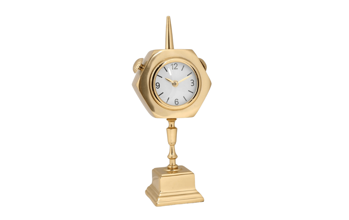 Hanzade Konsept Gold Metal Altıgen Saat 10x16x39 Cm - AK.IV0291