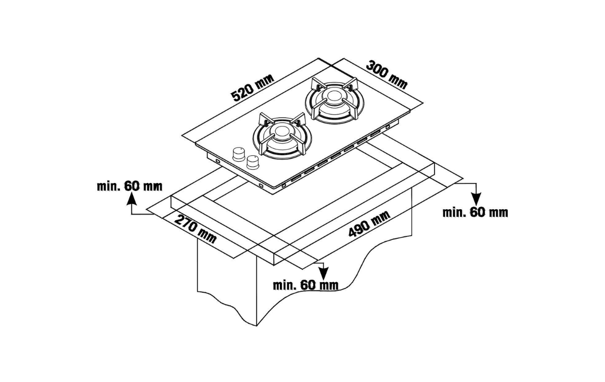 Simfer 3050 2 Gözü Hotplate İnox Domino Ankastre Ocak, 30 cm