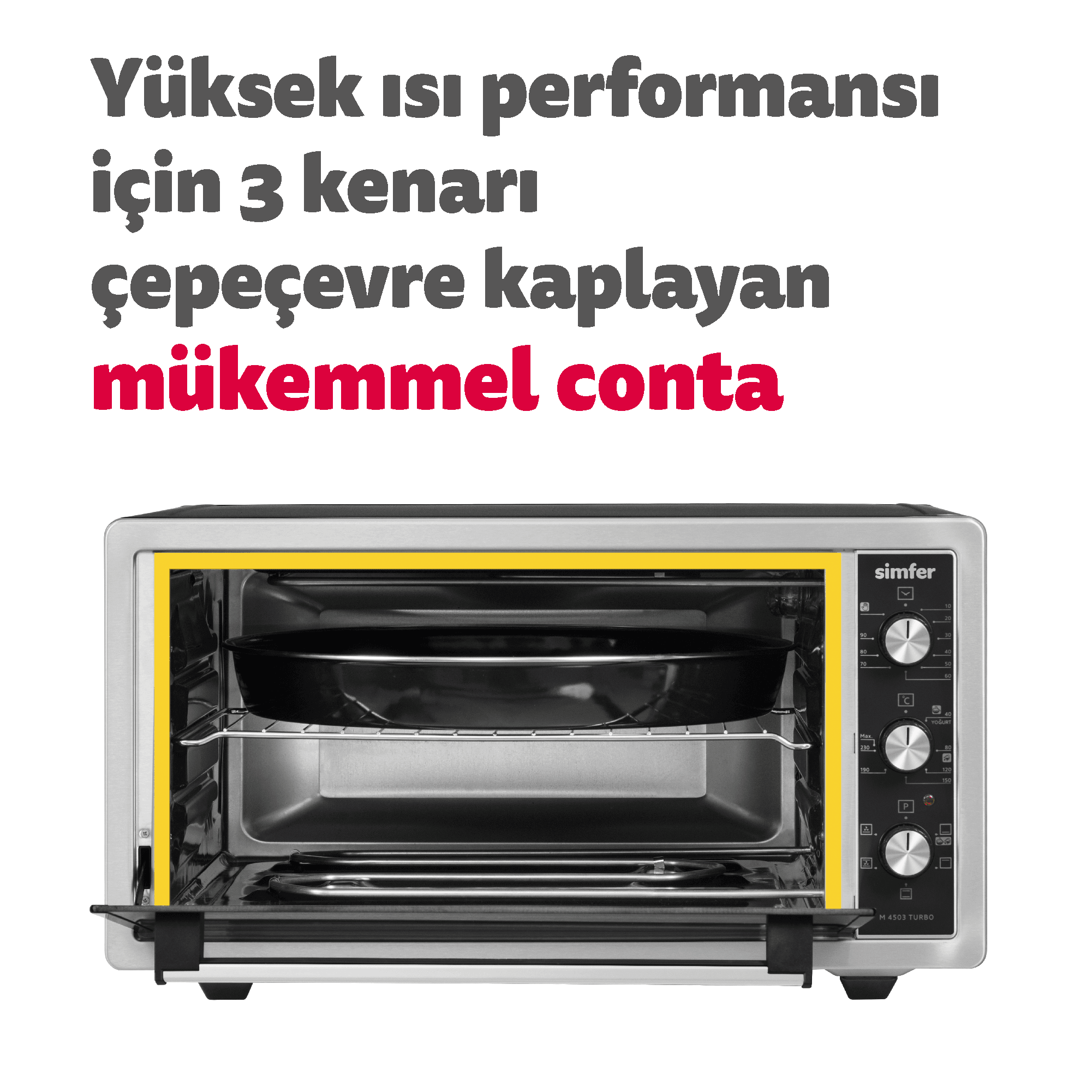 4503 Inox 45 Litre Turbo Midi Fırın