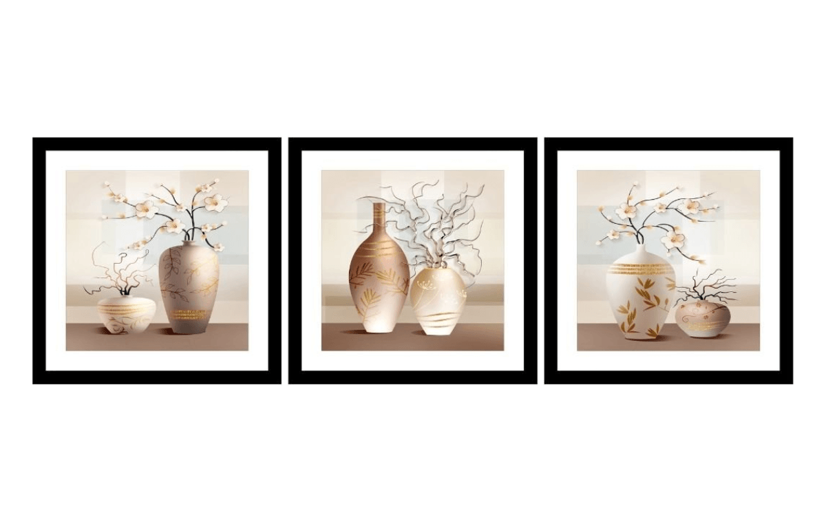 Hanzade Konsept Üçlü Set Vazo Tablo 60x180 Cm - 17510