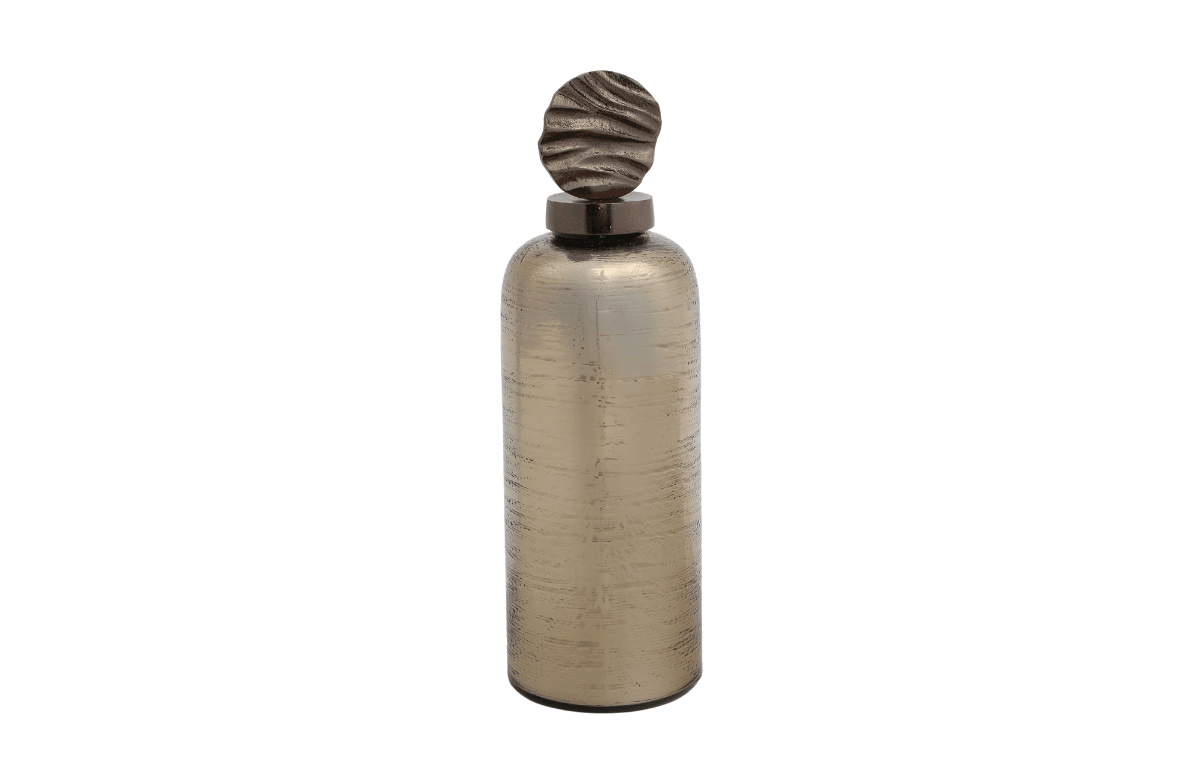 Hanzade Konsept Sepya Cam Metal Şişe 11.5x11.5x35.5 Cm - AK.IX0300