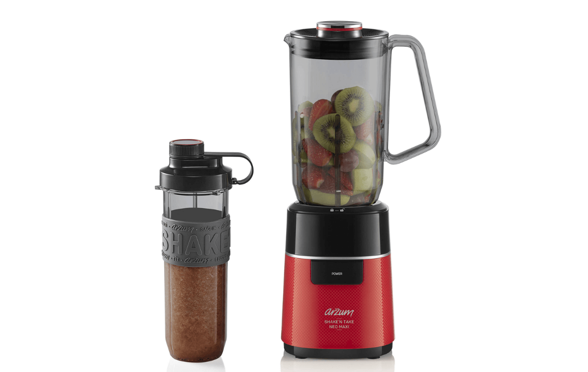 Kişisel Sürahi Blender Kırmızı - Arzum AR1174 Shake'N Take Neo Maxi 
