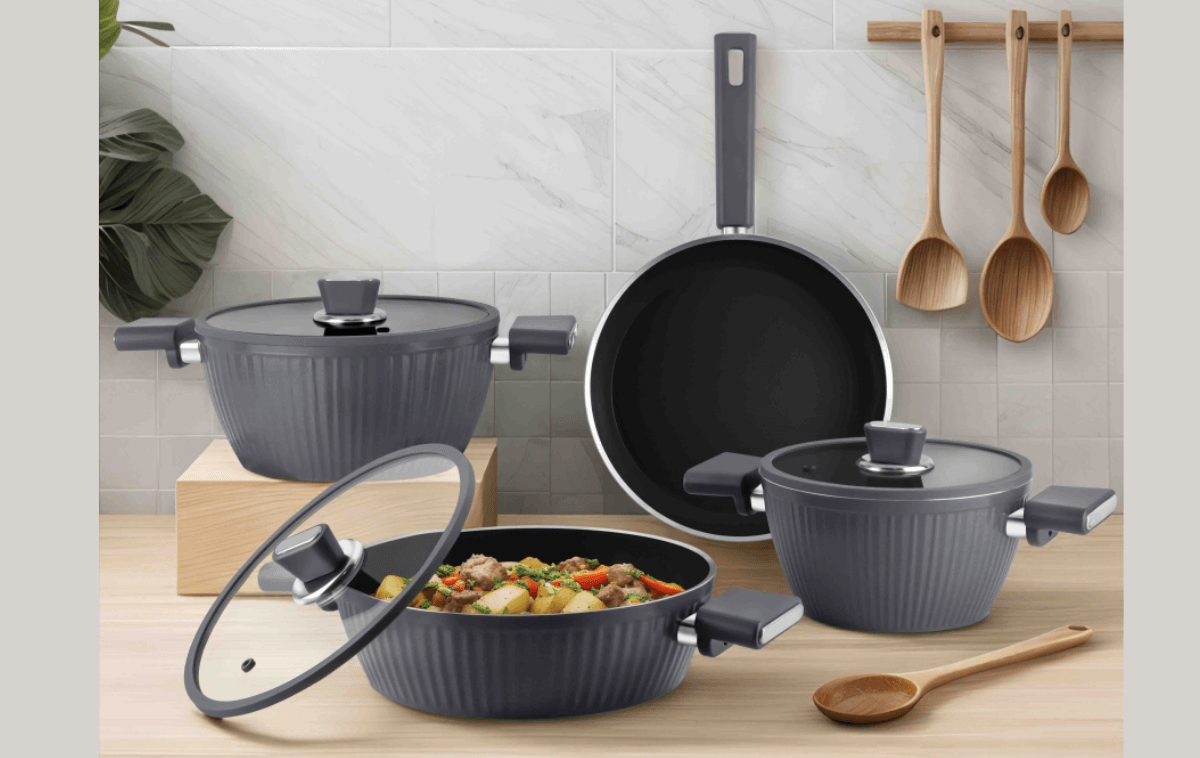 Arow Giallo Nonstick Alüminyum 7 Parça Set