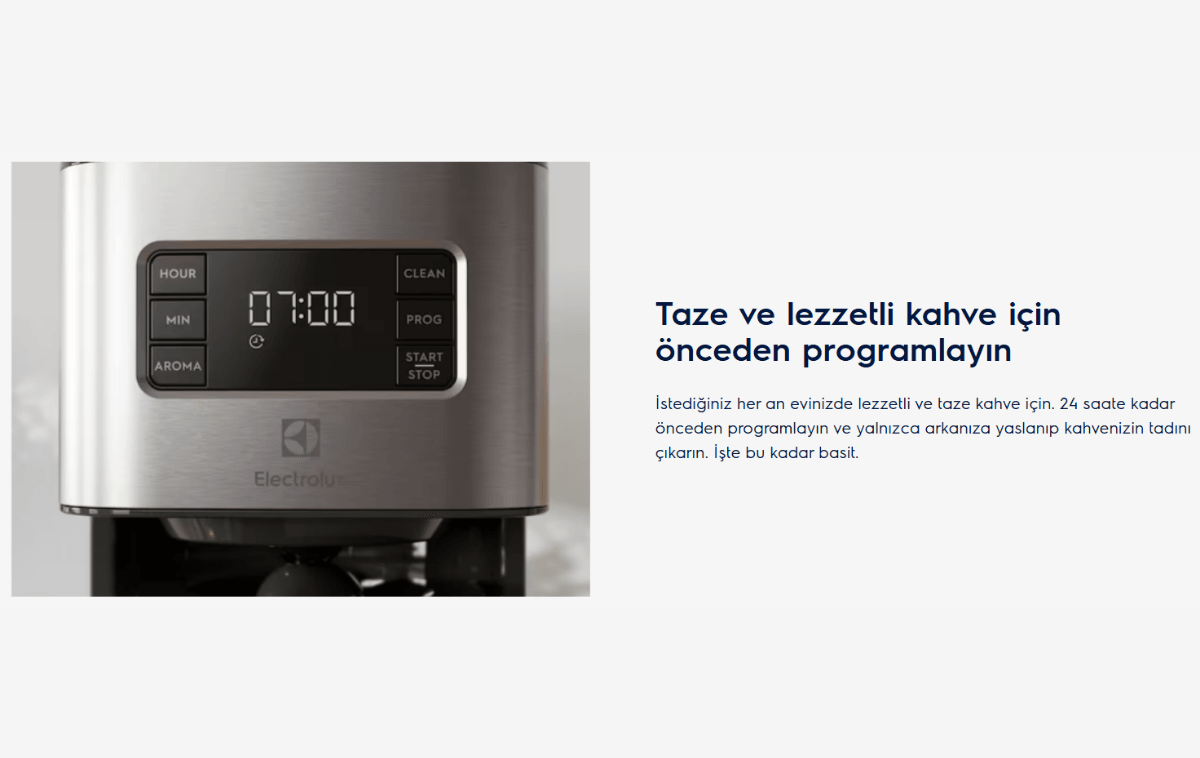 Electrolux E5CM1-6ST Aroma Zaman Ayarlı Filtre Kahve Makinesi