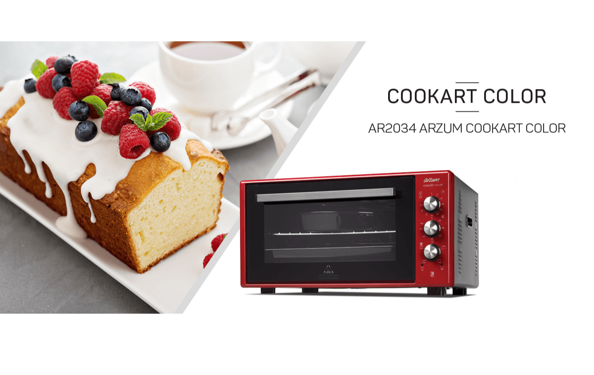 AR2034N Cookart Color 50 LT Çift Camlı Fırın Nar.