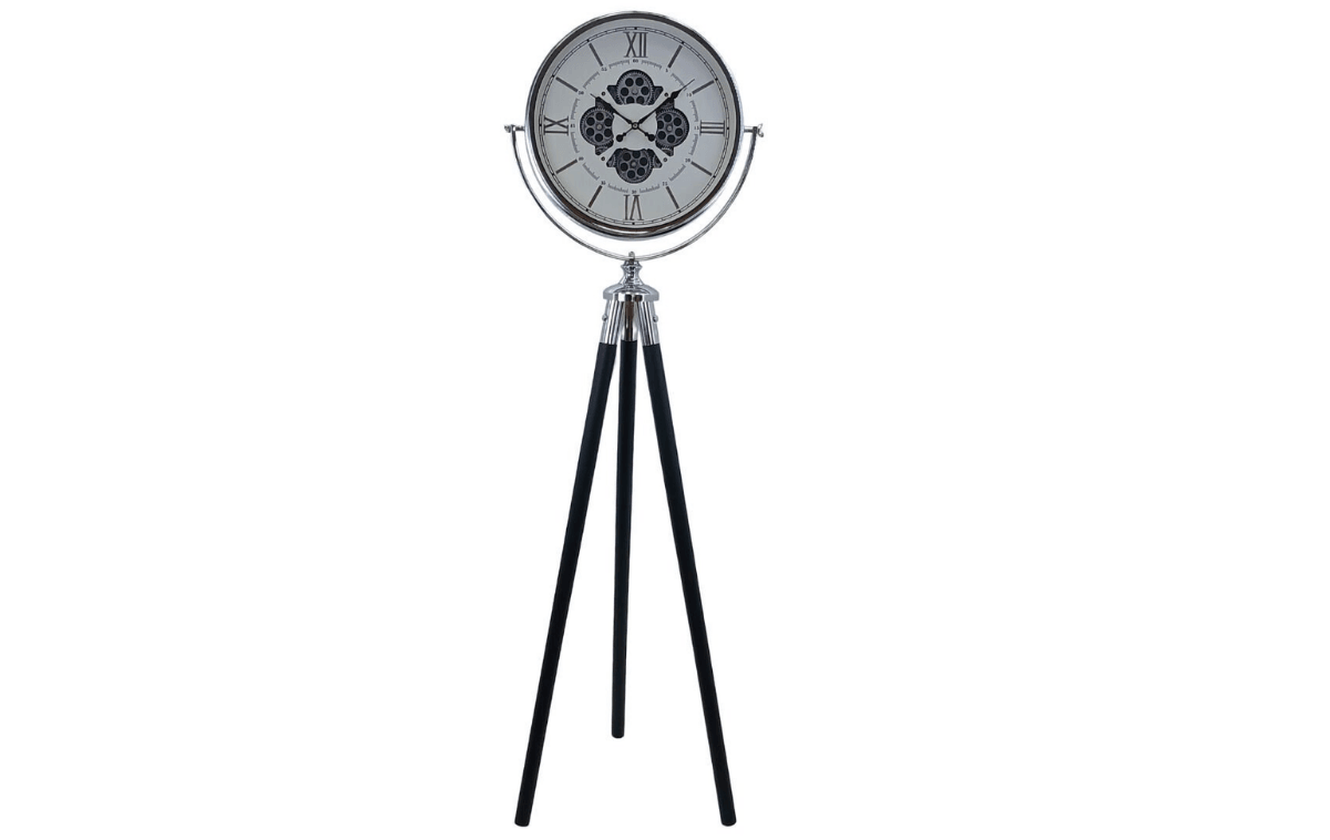 Hanzade Konsept Çarklı Krom Tripot Saat 52x170 Cm - 3235