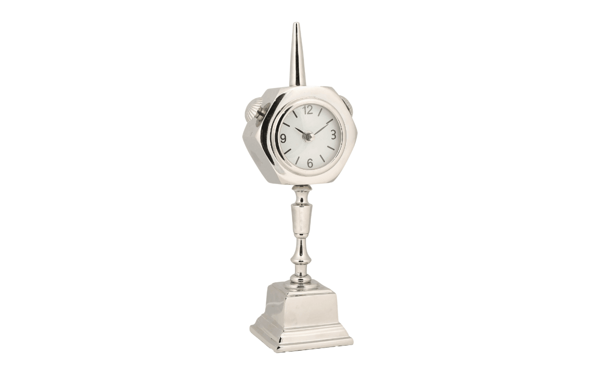 Hanzade Konsept Silver Metal Altıgen Saat 9x12x35 Cm - AK.IV0303