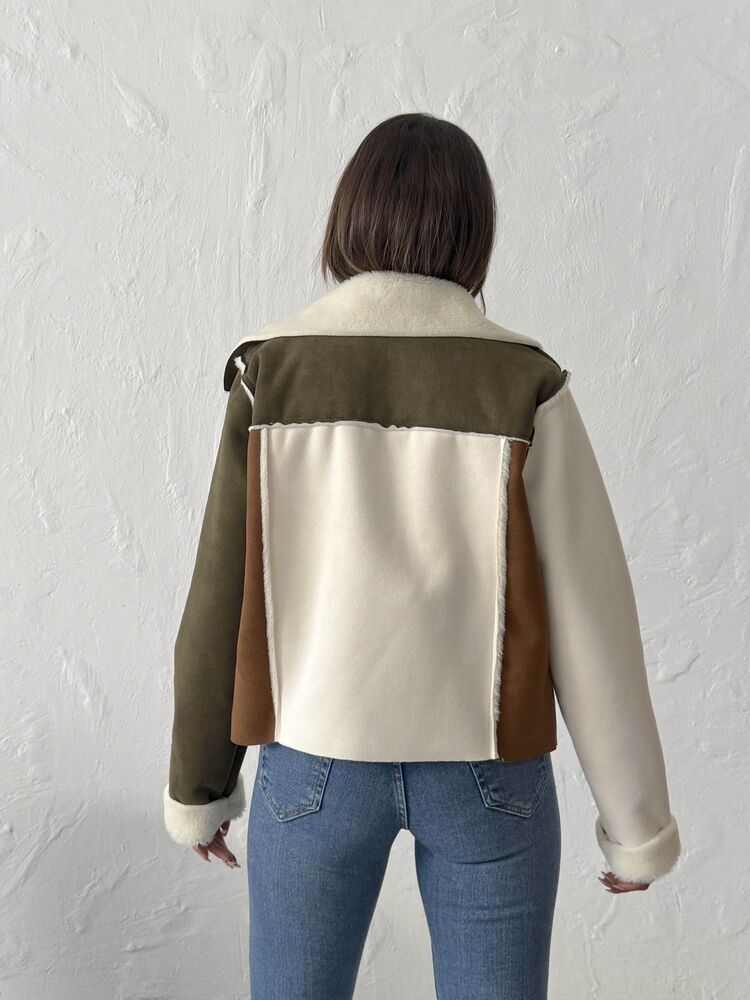 Süet Tavşan Tüyü Lamine Mont