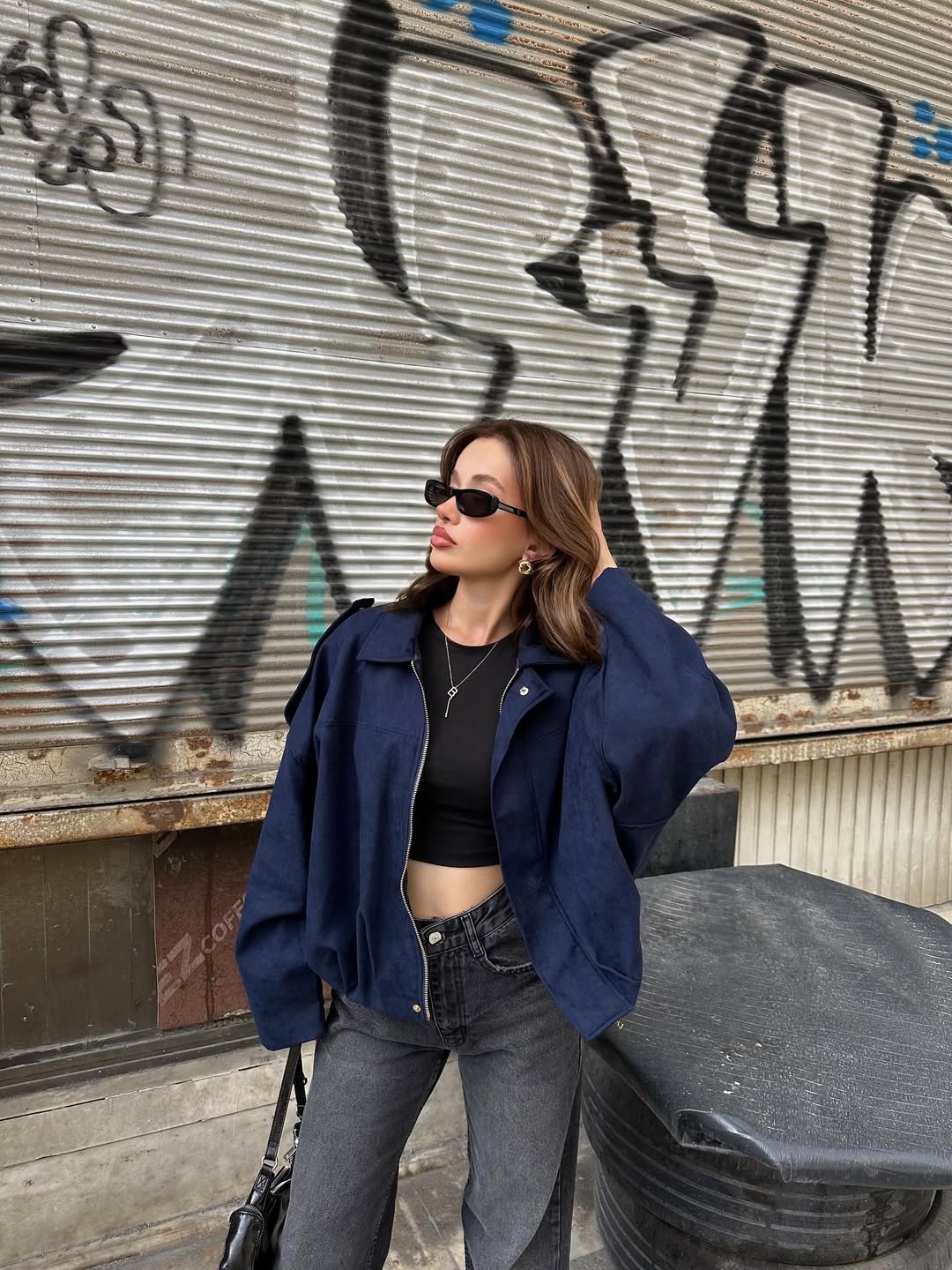 KADIN Süet Premium Bomber Ceket - S