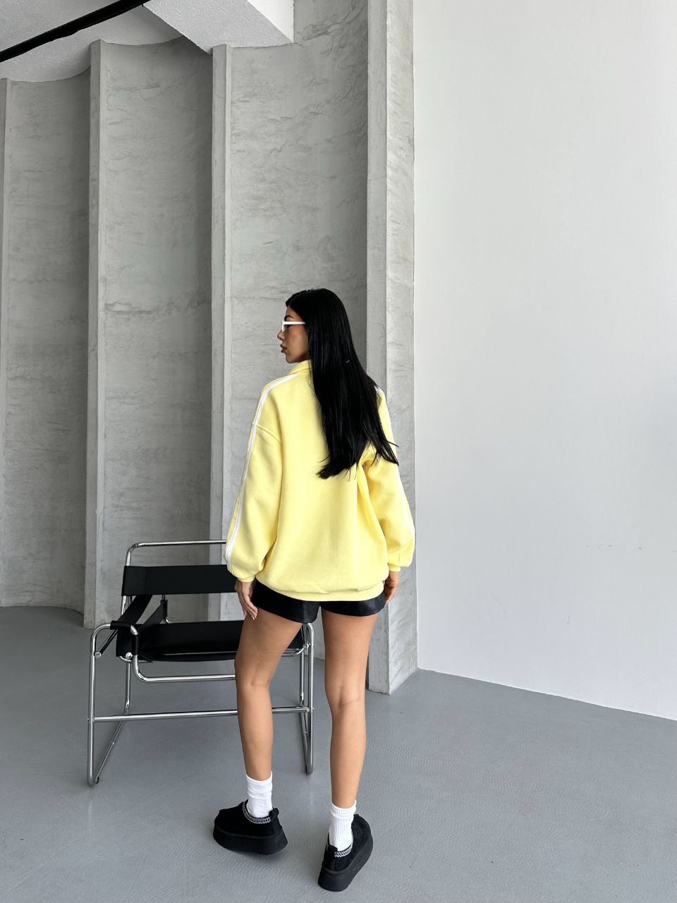 YARIM FERMUARLI NEWYORK YAZILI SWEAT