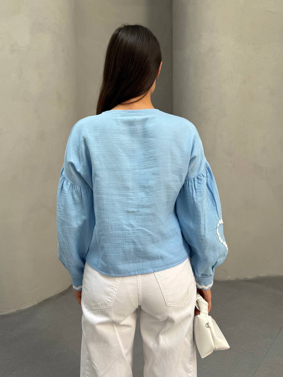 KALP CEPLI MUSLIN KIMONO - Mavi