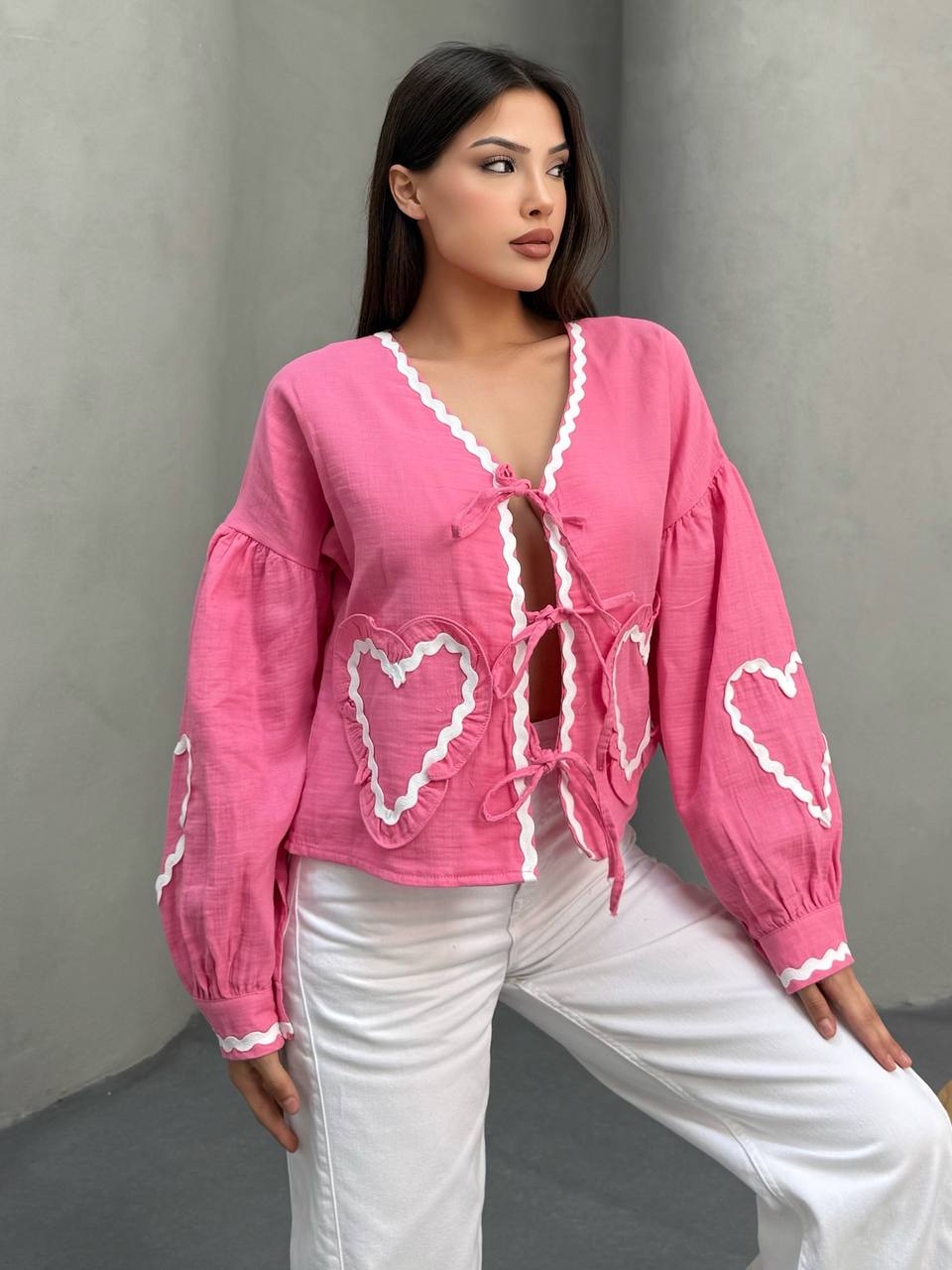 KALP CEPLI MUSLIN KIMONO - Pembe