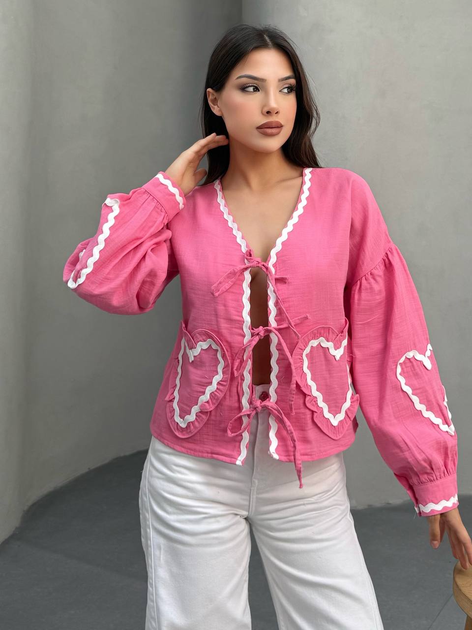 KALP CEPLI MUSLIN KIMONO - Pembe