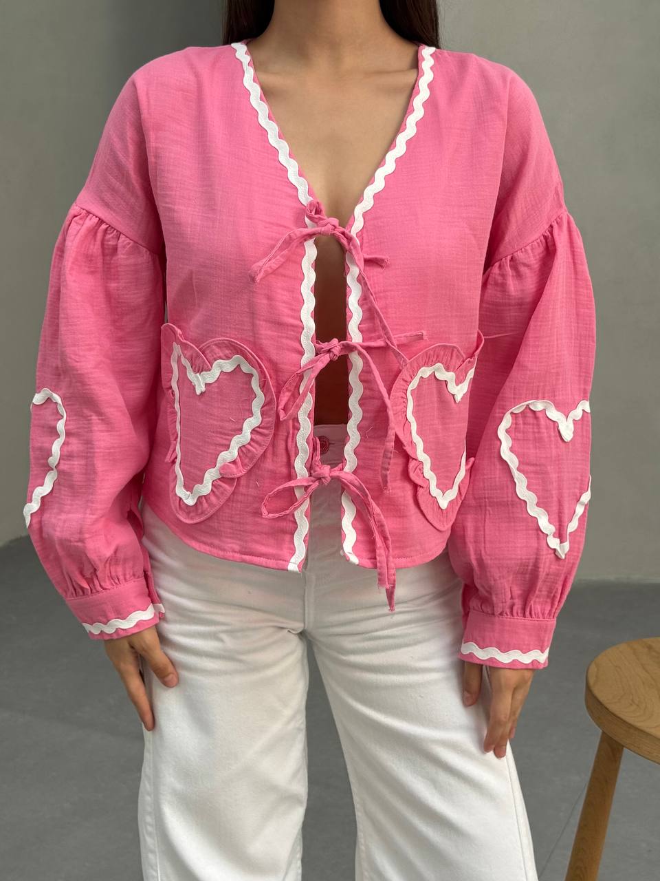 KALP CEPLI MUSLIN KIMONO - Pembe