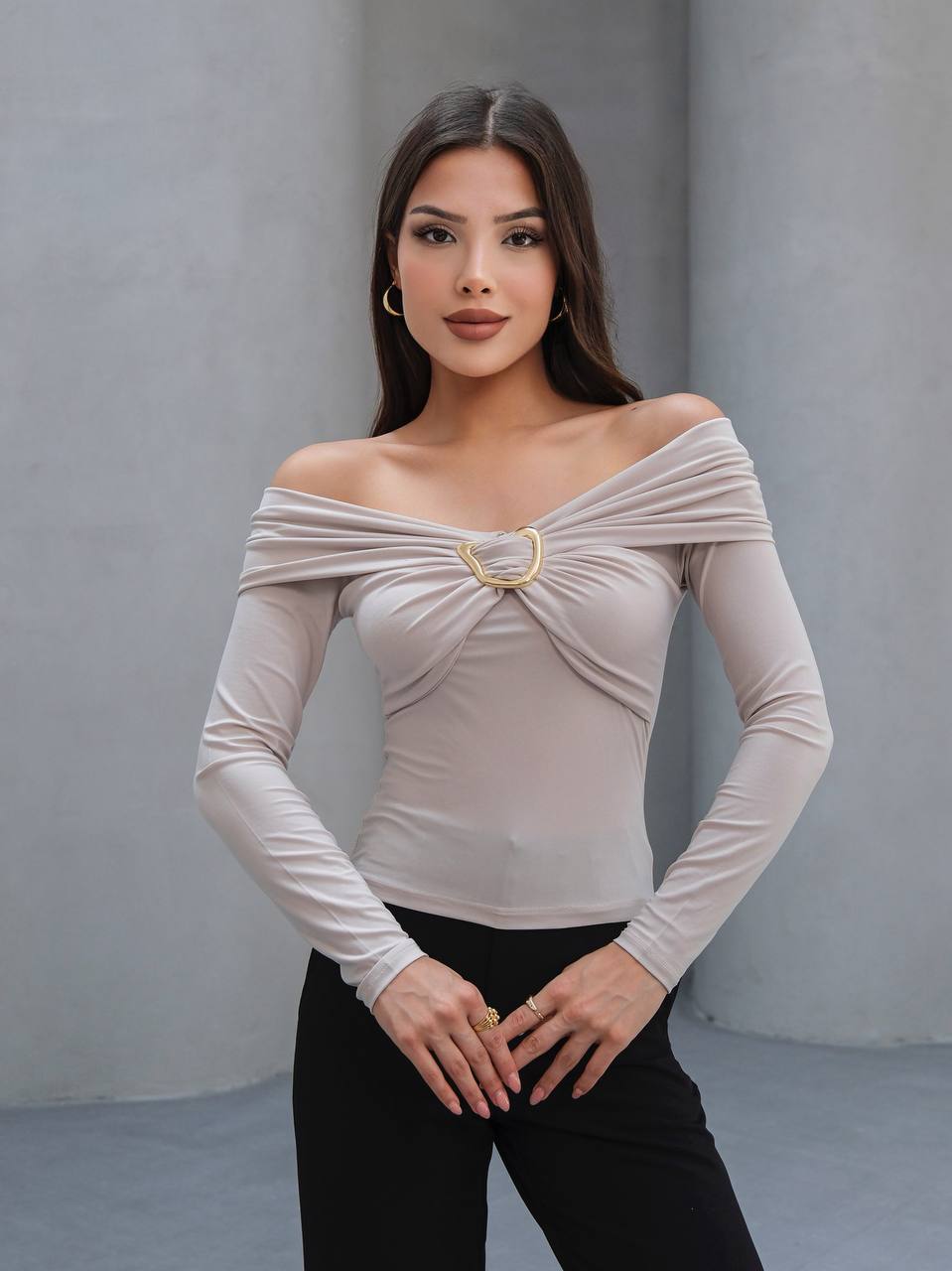 TOKALI MADONNA YAKA BLUZ - Taş