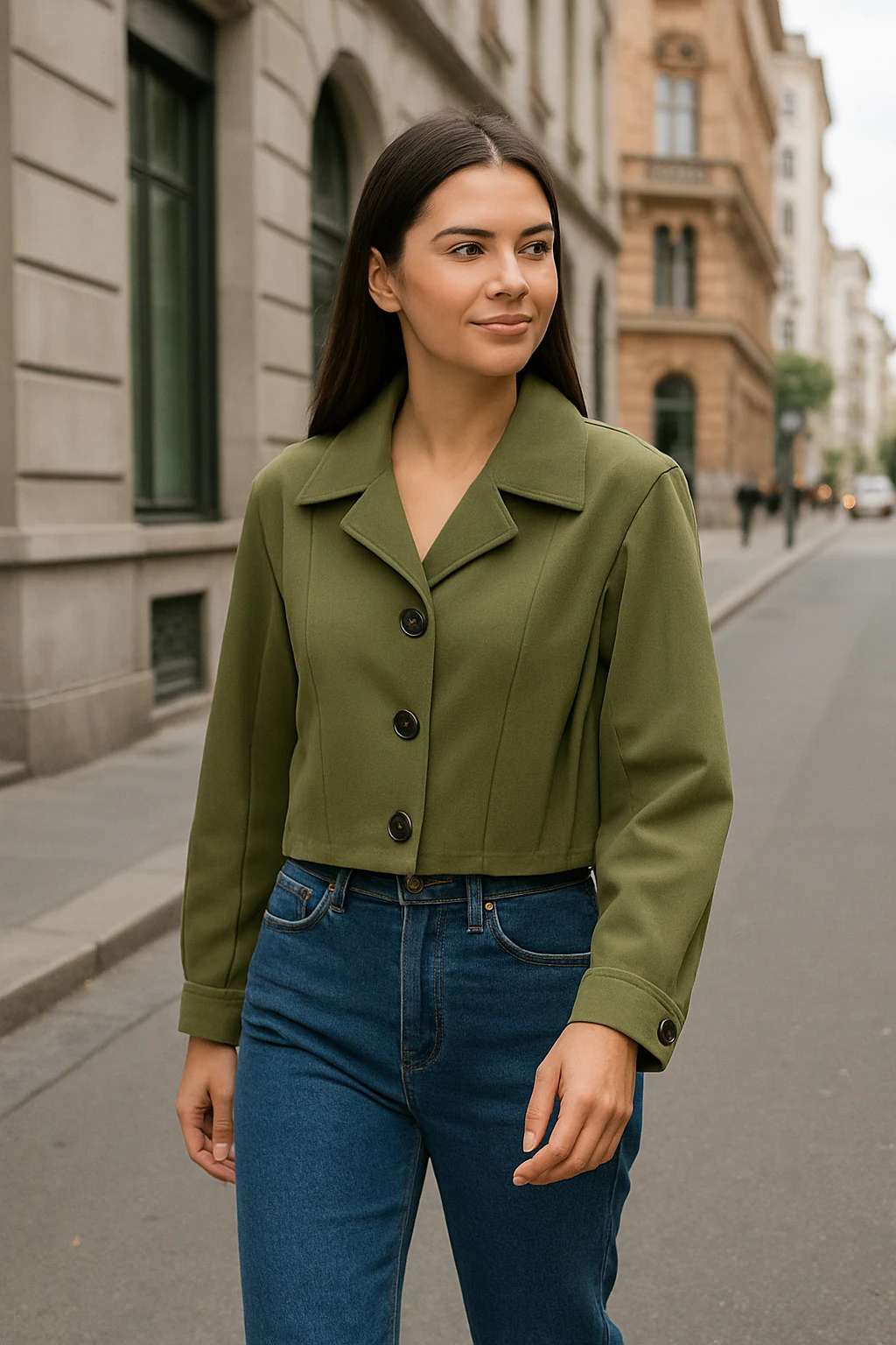 PİLE DETAYLI TRENC - Haki Yeşili