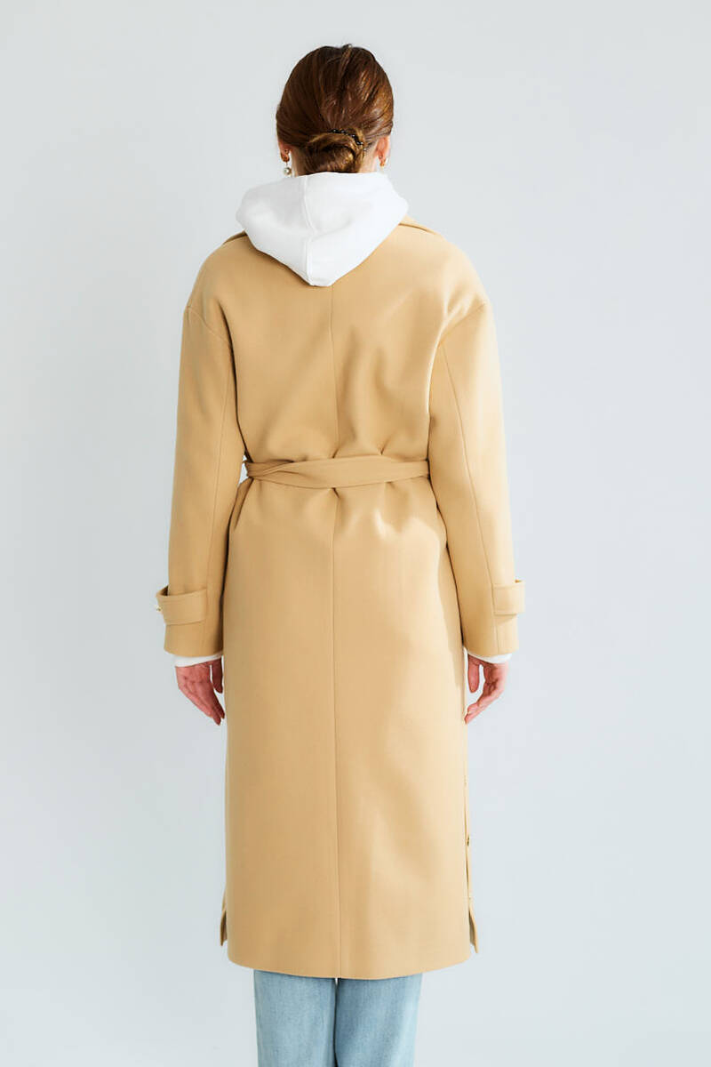 KADIN GOLD DÜGMELİ KABAN - Camel