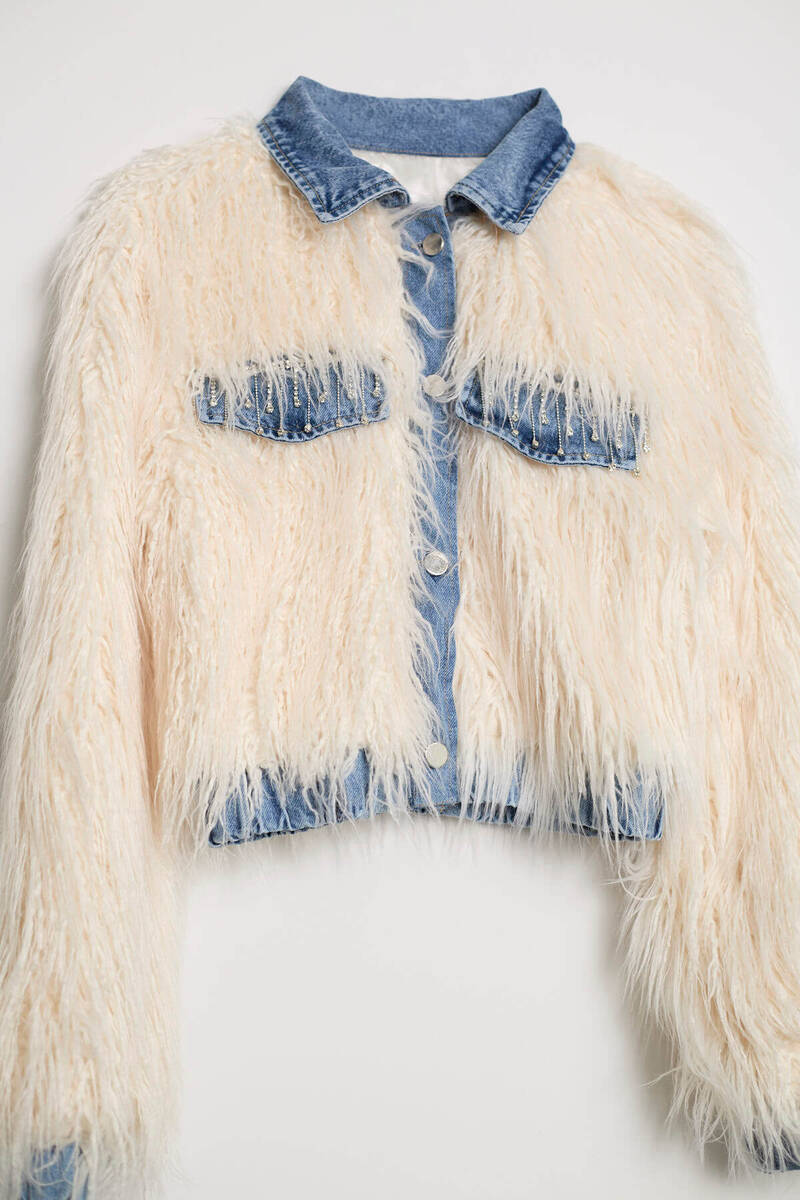 Taşlı Peluş-Jean Mont - Bej