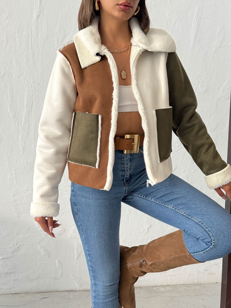 Süet Tavşan Tüyü Lamine Mont