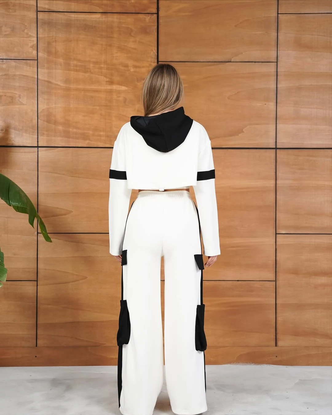 Cemo Kontrast Bloklu Bol Paça Eşofman Takımı Seti