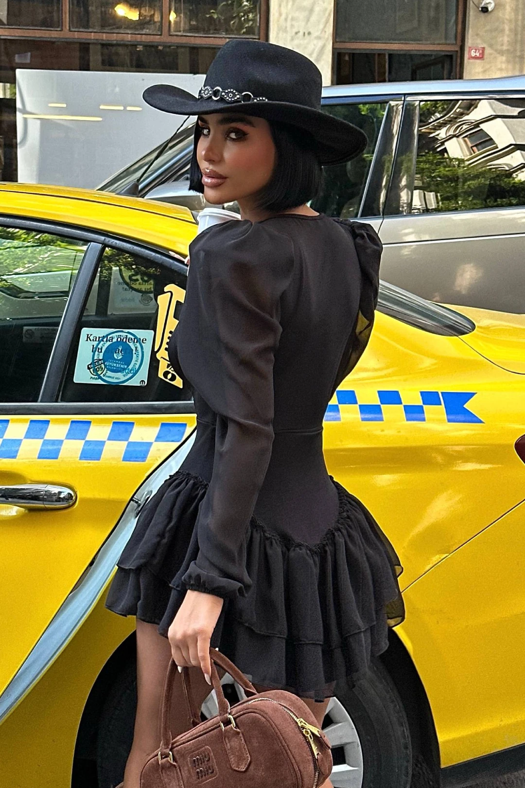 Kadın Vatkalı KRUVAZE YAKA TÜL ELBİSE