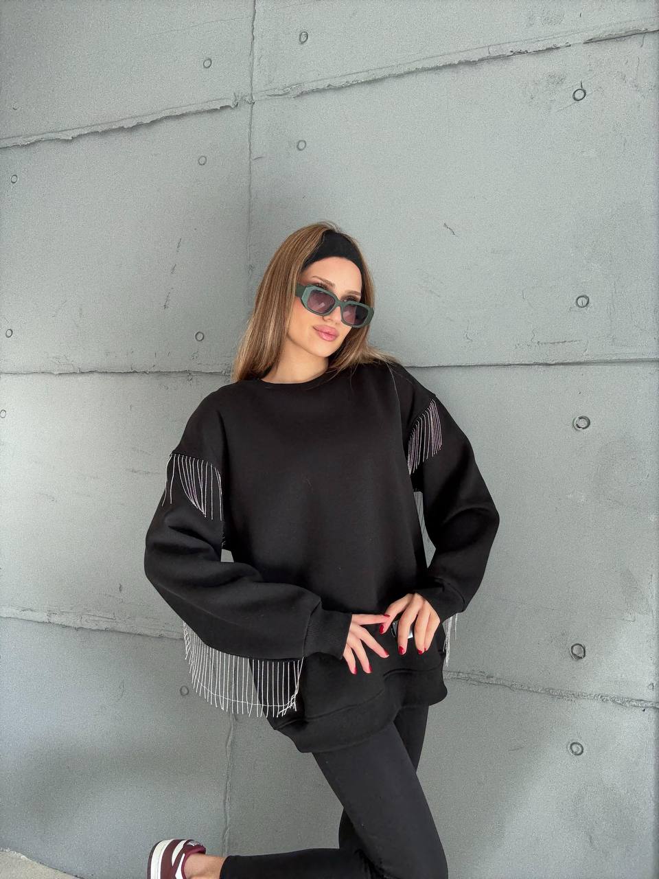 Püsküllü Uzun Kollu Sweat