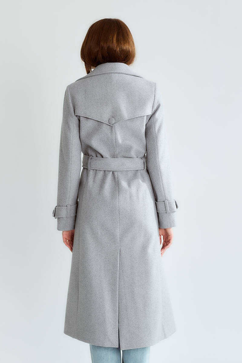 KADIN GOLD DÜGMELİ KABAN - Gri