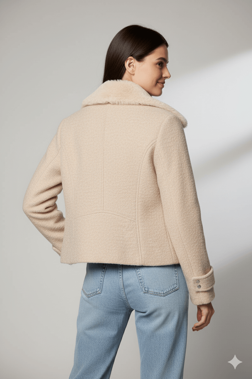 KÜRKLÜ FERMUAR ÇEPLİ CEKET 