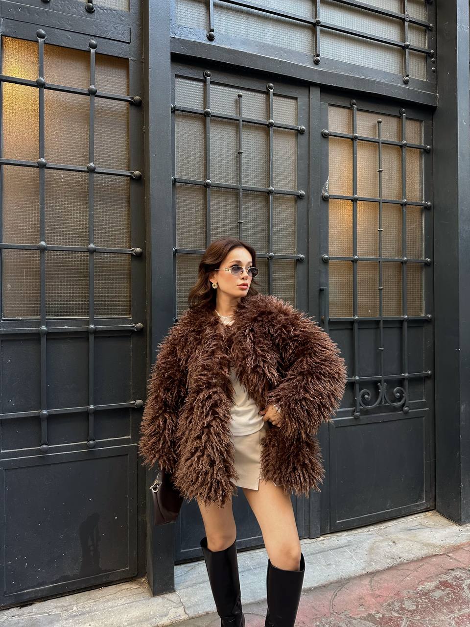 Deve Tüylü Teddy Kürk Büyük Boy Mont